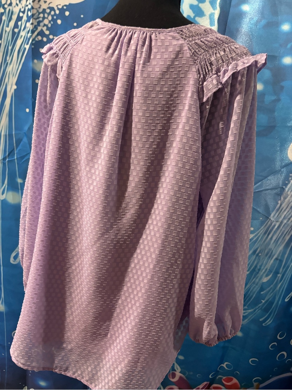 Lavender Long Sleeve Peasant Top - Unbranded - Picture 12 of 14